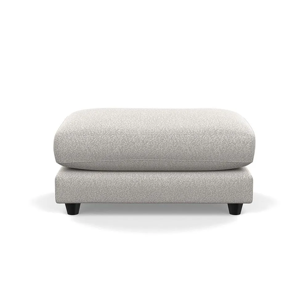 Heal's Snooze Footstool Chunky Boucle Ecru Black Feet