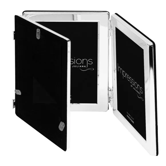 Impressions Silver Plated Flat Edge Folding Multi Photo Frame 2