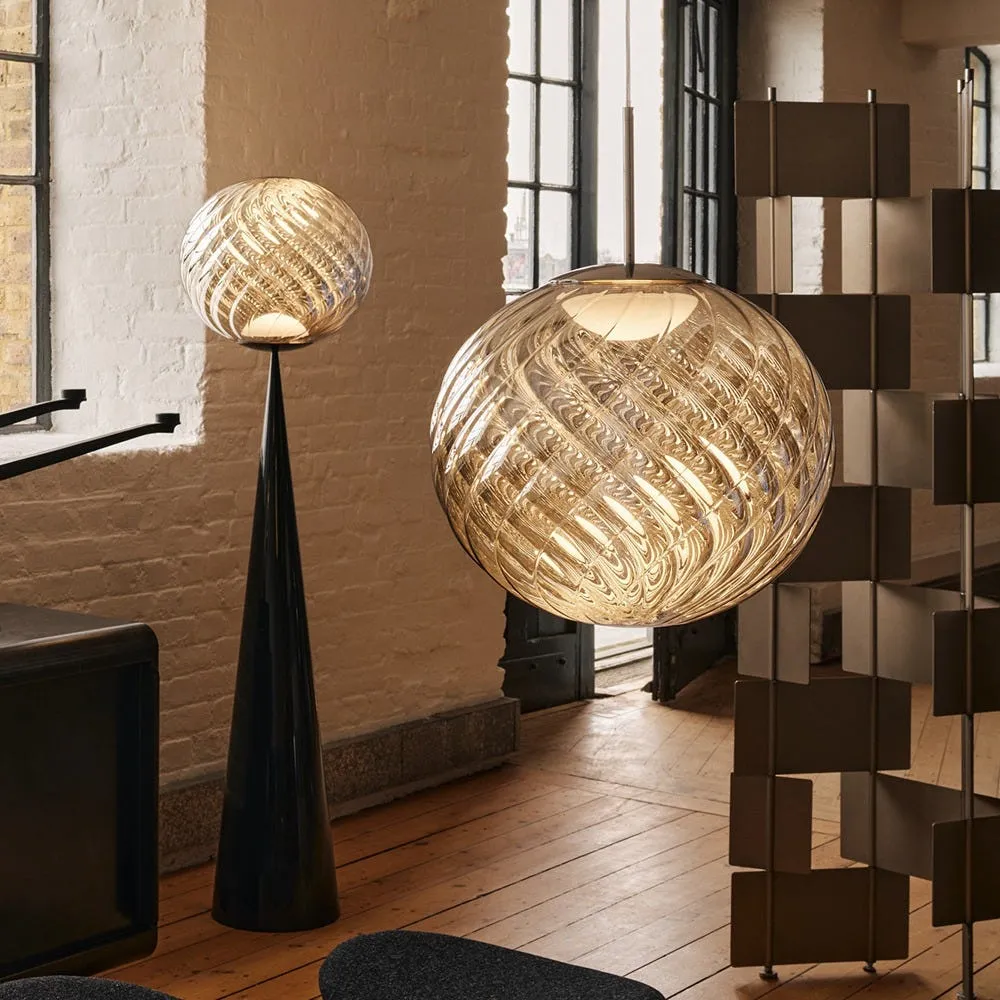 Tom Dixon Whirl LED Cone Fat Floor Lamp Silver/Black 4