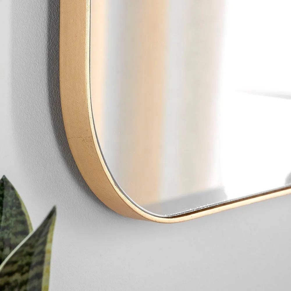 Yearn Mirrors Minimal Curved Mirror Gold 90x60cm 2