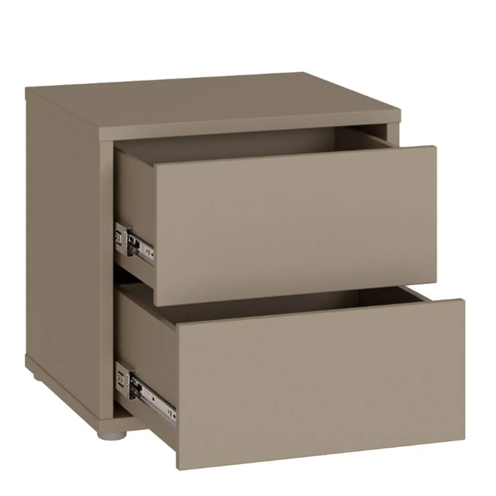 Furniture To Go Alice Springs Low Bedside Cabinet with 2 Drawers Push-Open in Taupe 5
