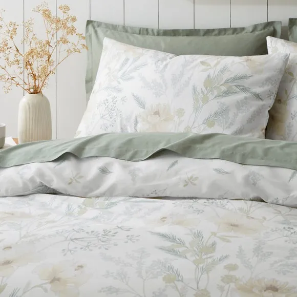 Floral Shadows 100% Cotton Duvet Cover and Pillowcase Set 2