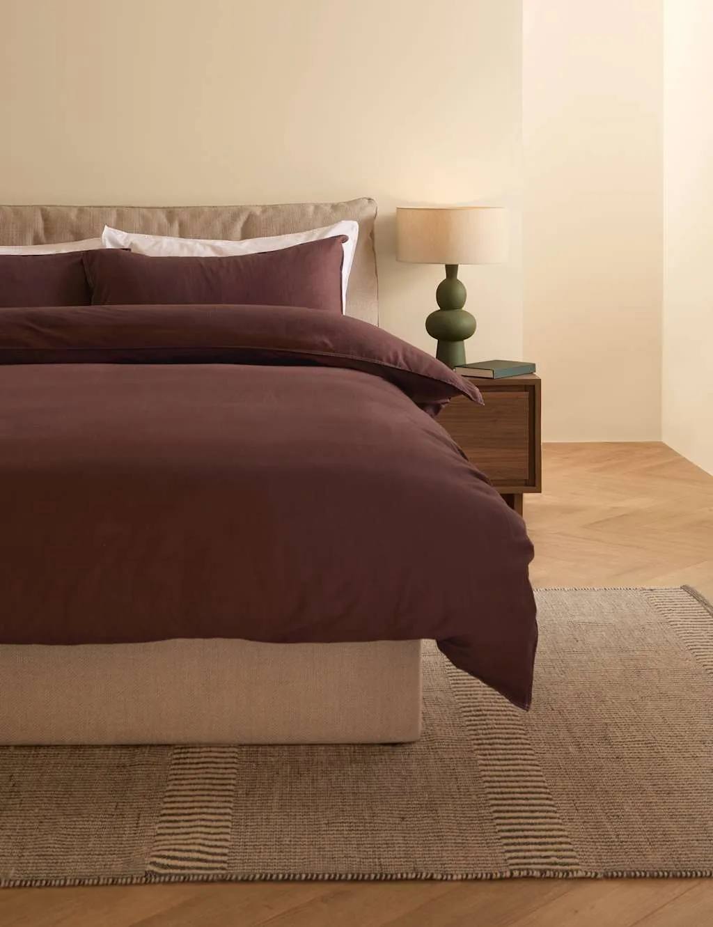 MADE Pure Cotton Textured Bedding Set Chocolate