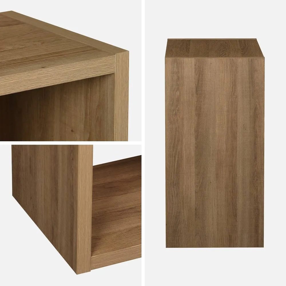 sweeek 2-level Cubic Bookshelf With 4 Compartments in Brown 2