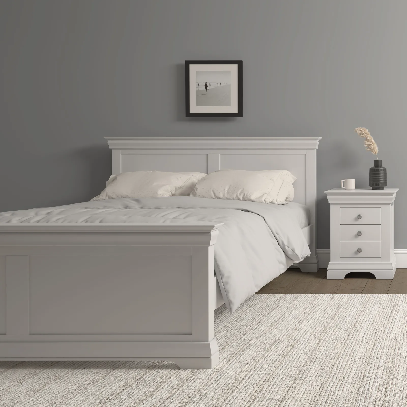 Seconique Bordeaux 5' Bed High Foot End (Part Assembled) in Ivory 1