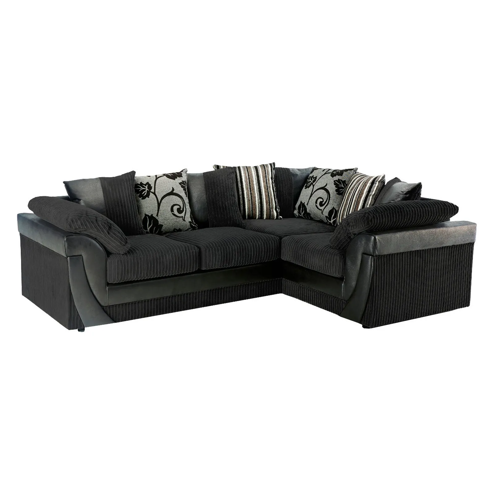 Lush Scatter Back Right Hand Corner Sofa Black
