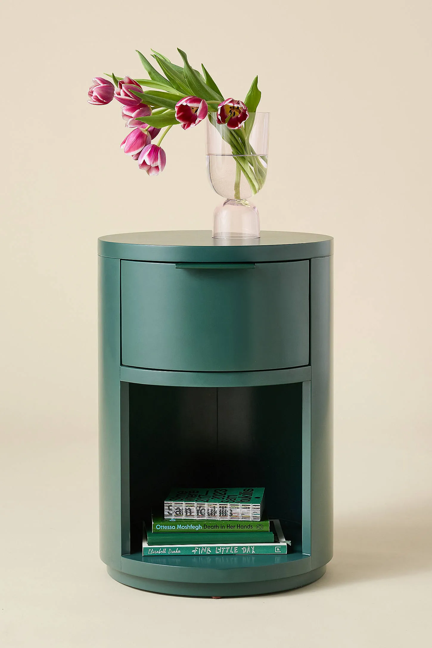 Kane Round Storage Nightstand - Green