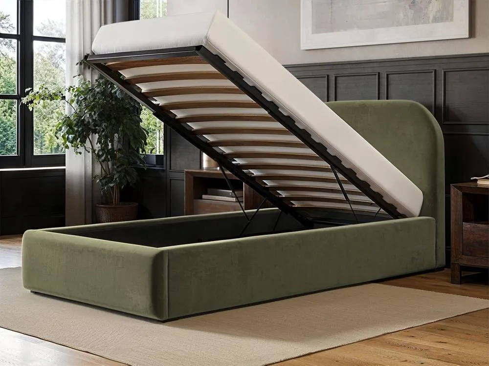 Flair Alba Single Ottoman Bed in Green 3