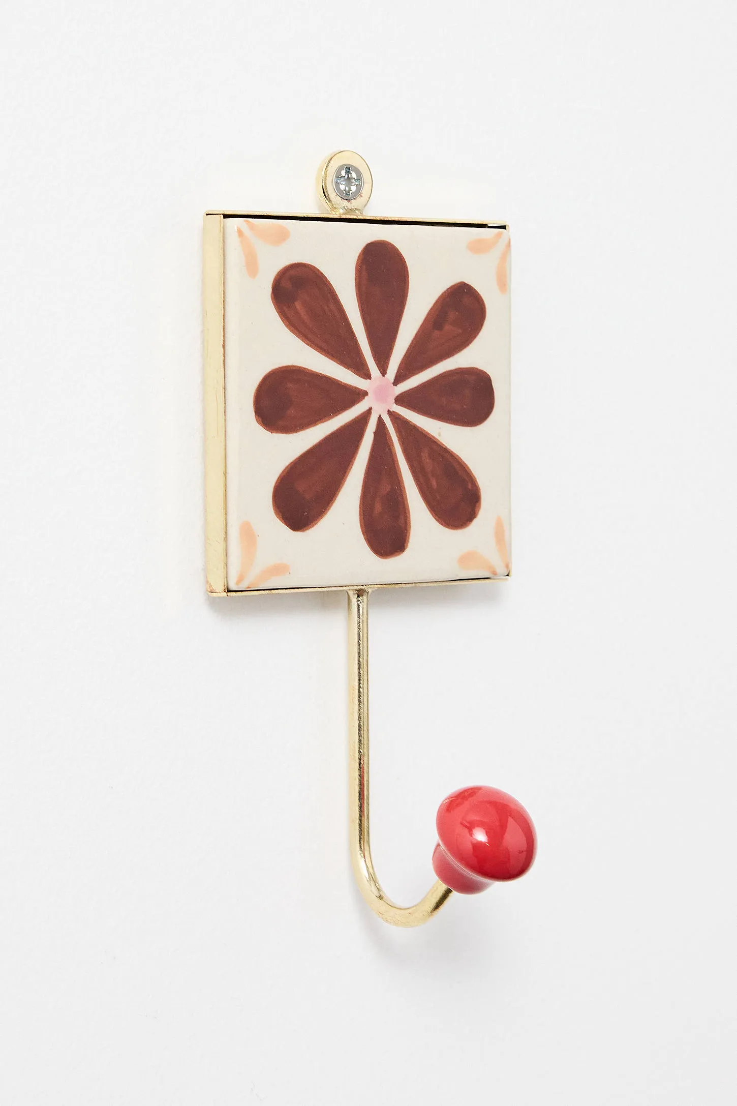 Single Tiled Wall Hook - Red 2