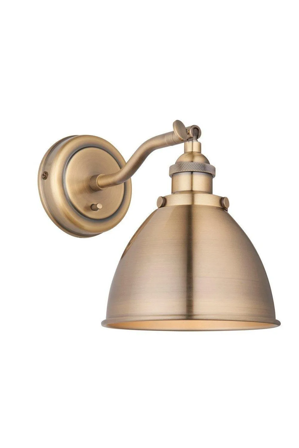 Netlighting Franklin Metal Wall Lamp Antique Brass Plate in Gold
