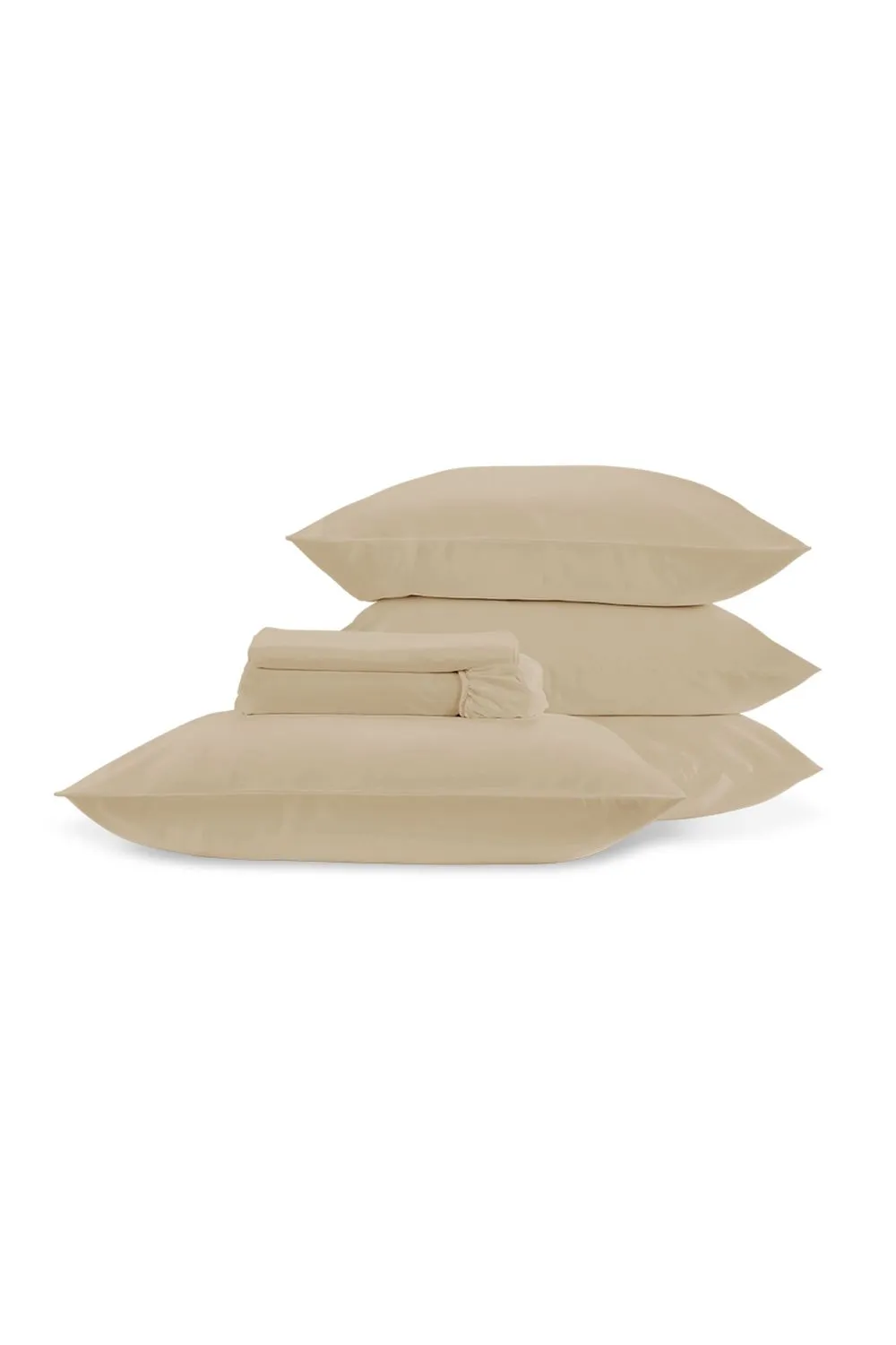 CHRISTY 400TC Luxury Cotton Sateen Plain Dye Full Sheet Bundle in Gold | Size: Super King