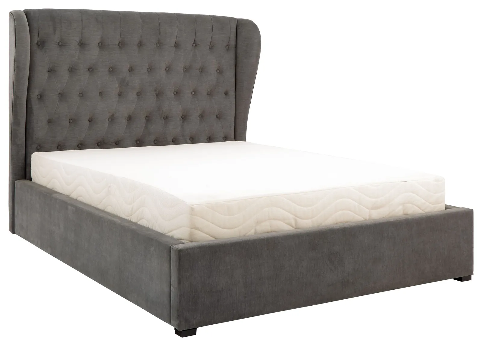GFW Winged Headboard Ottoman Storage Bed in Dark Grey 2