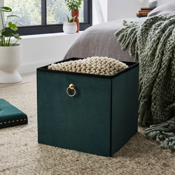 Velvet Cube Ottoman 2