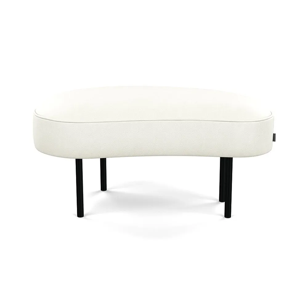Heal's Isola Small Ottoman Linea Leather White 634 Black Feet 1