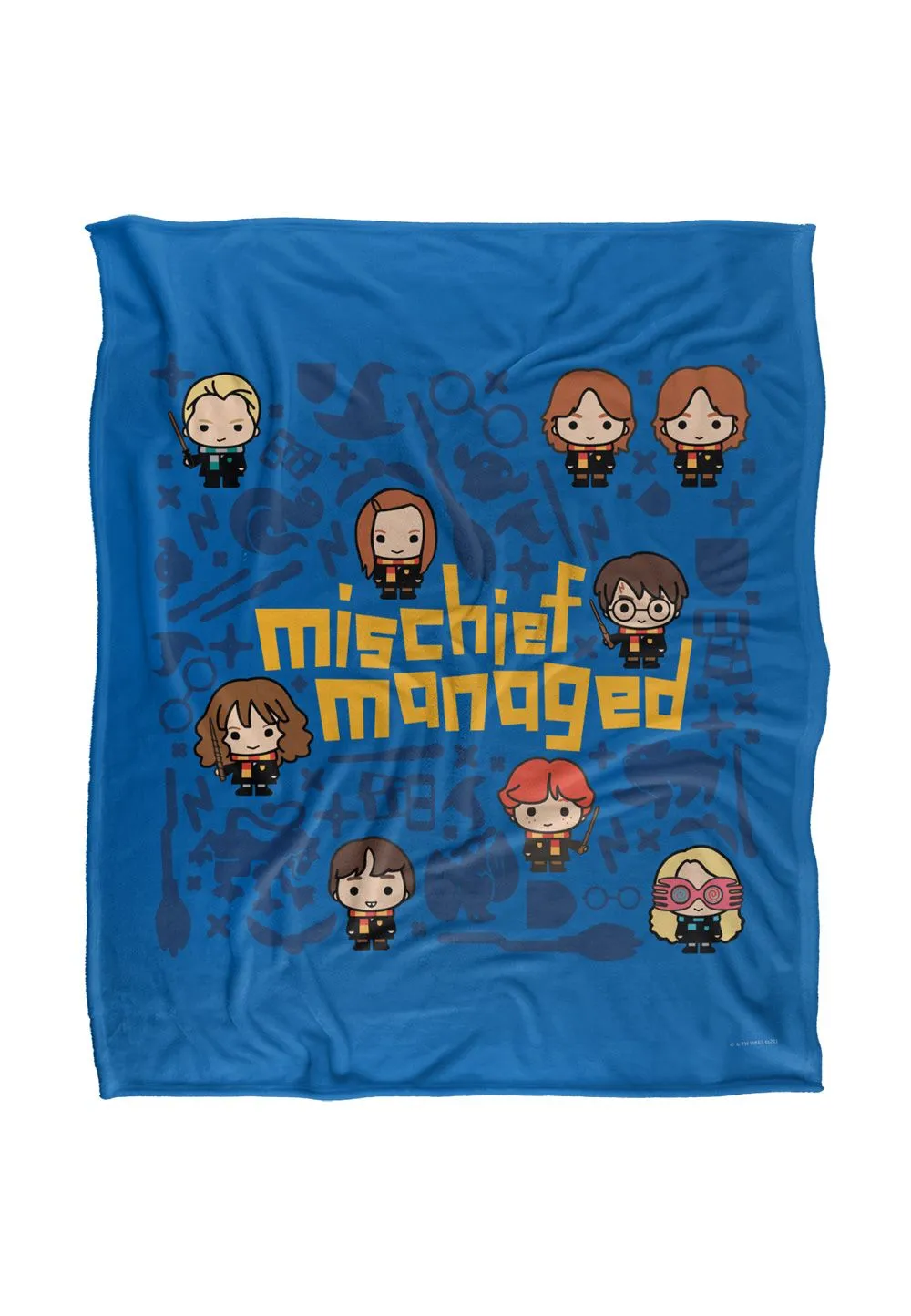 Harry Potter Mischief Managed Chibis Officially Licensed Silky Touch Super Soft Throw Blanket 152x127 cm in White