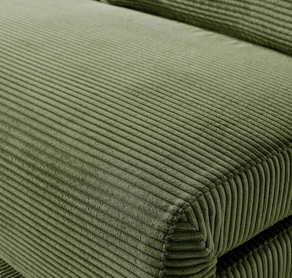 FurnitureboxUK Bobby Green Jumbo Corduroy Single Folding Sofa Bed Chair 4