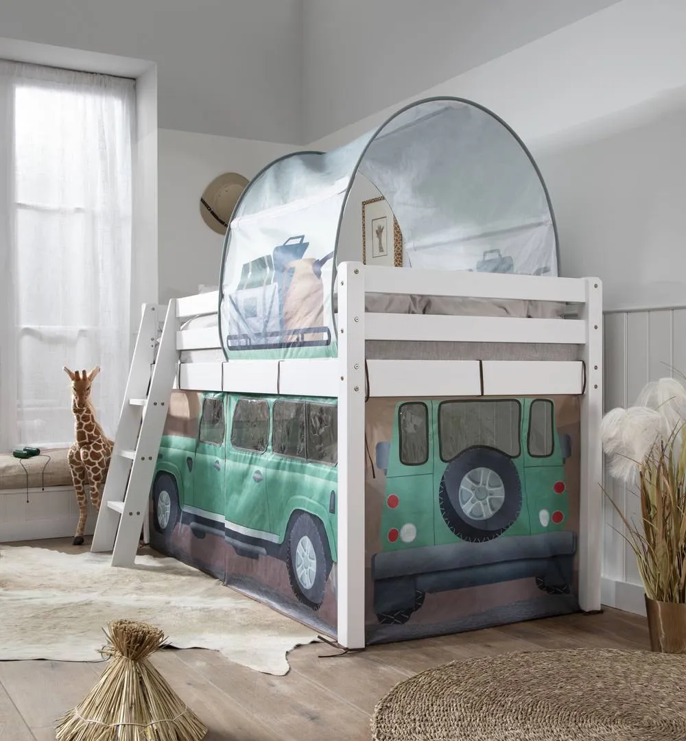 Nöa and Nani Moro Cabin Bed Midsleeper with Safari Tent Package in White 5