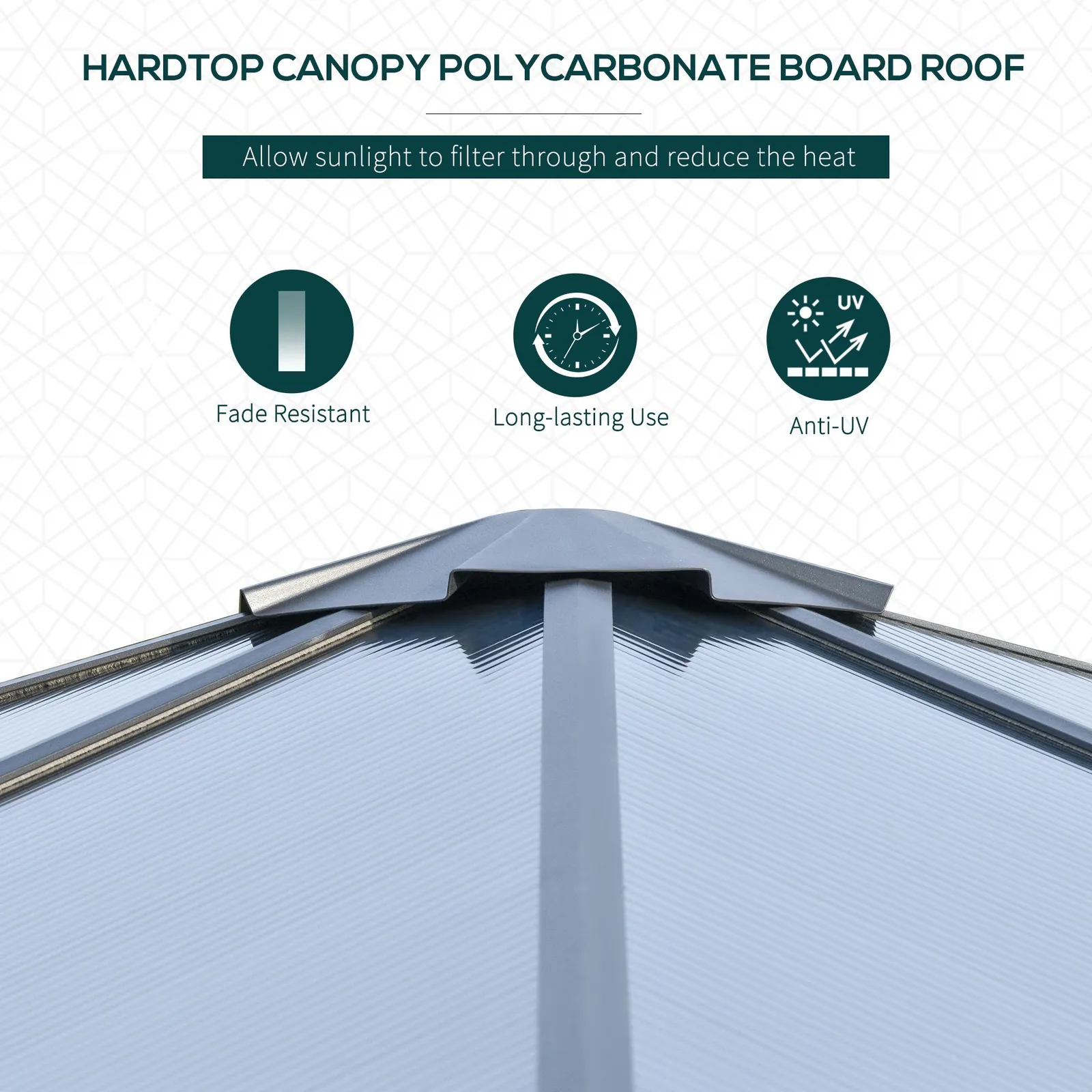 OUTSUNNY Hardtop Gazebo Canopy with Mosquito Netting & Curtains in Grey 4