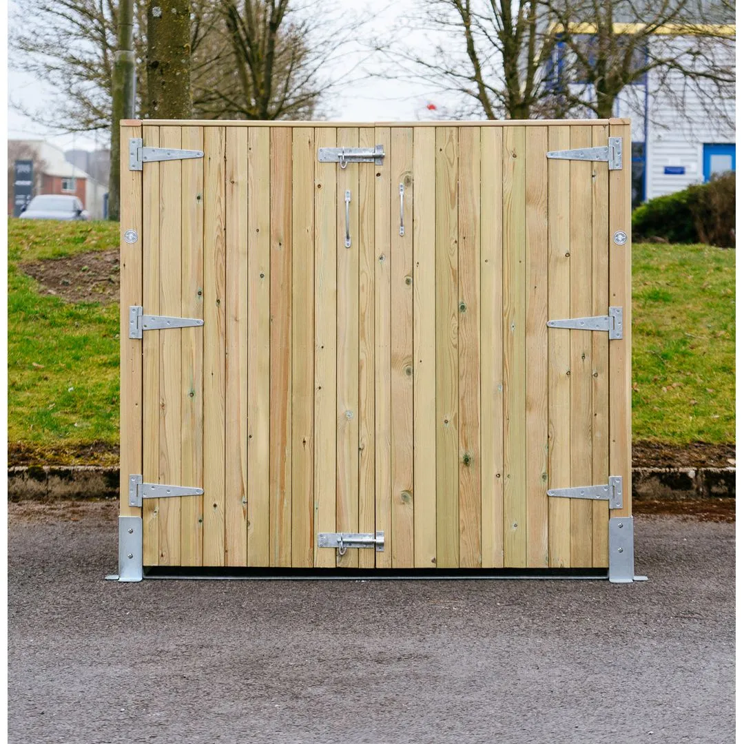 Buttercup Farm Whalley Commercial Euro Wheelie Bin Store, Fits 1 x 660L to 1100L Bin in Brown 3