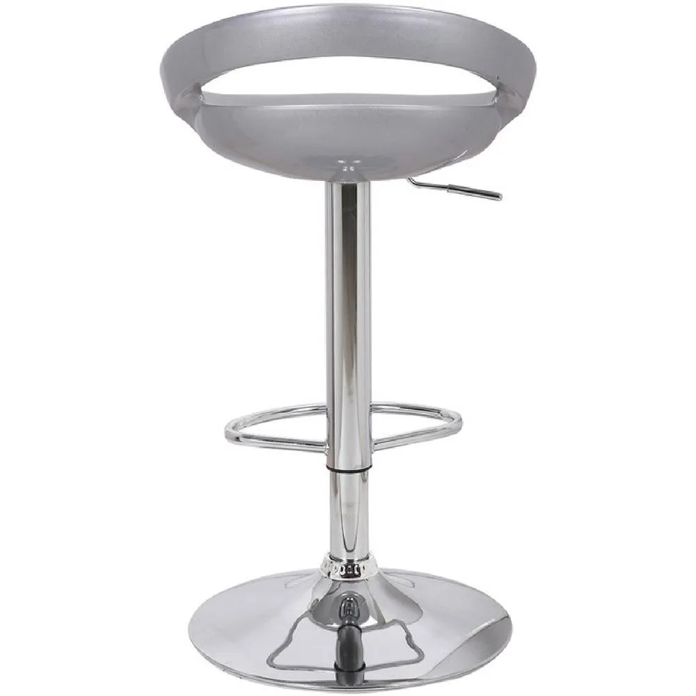 netfurniture Pavone Bar Stool Retro Moon in Metallic Silver 6