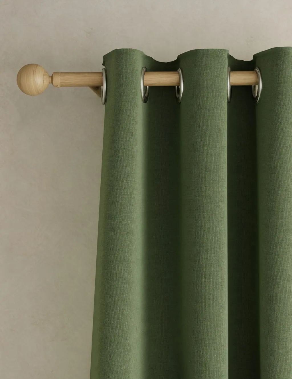 M&S Brushed Eyelet Blackout Thermal Curtains Olive
