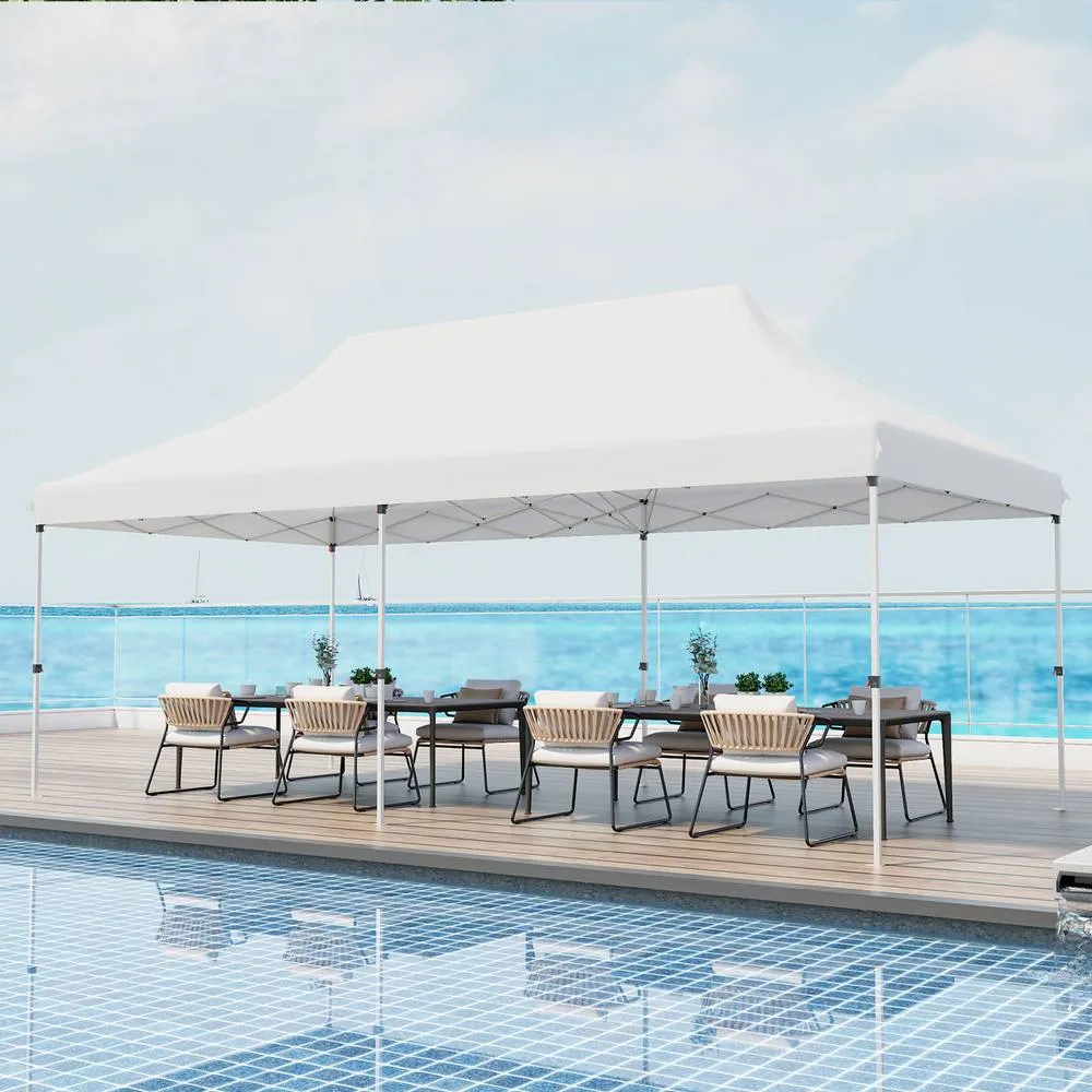 Costway 3M x 6M Pop-up Canopy Tent Folding Instant Sun Shelter w/ Carrying Bag in White