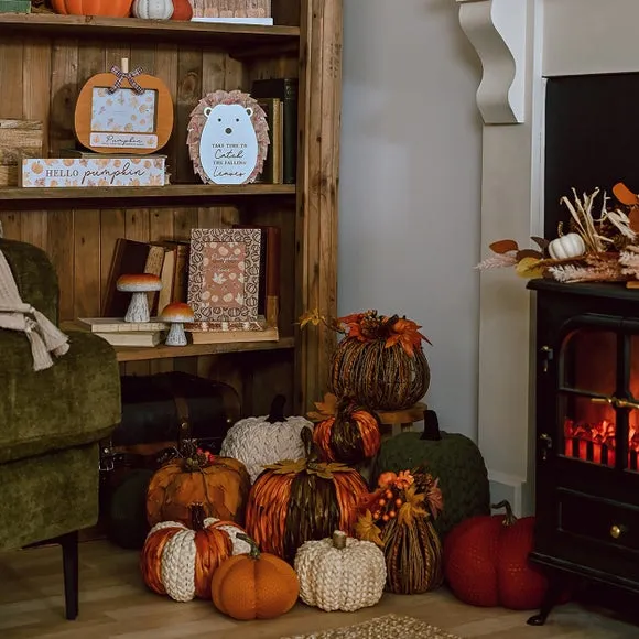 Country Living Natural Rattan Tall Pumpkin Decoration 5