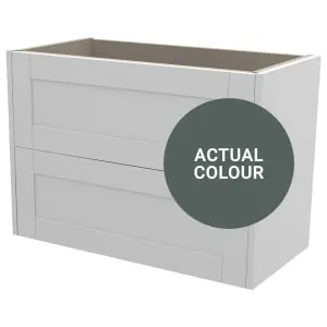 Duarti By Calypso Highwood 800mm Slimline 2 Drawer Wall Hung Vanity Unit - Woodland Green