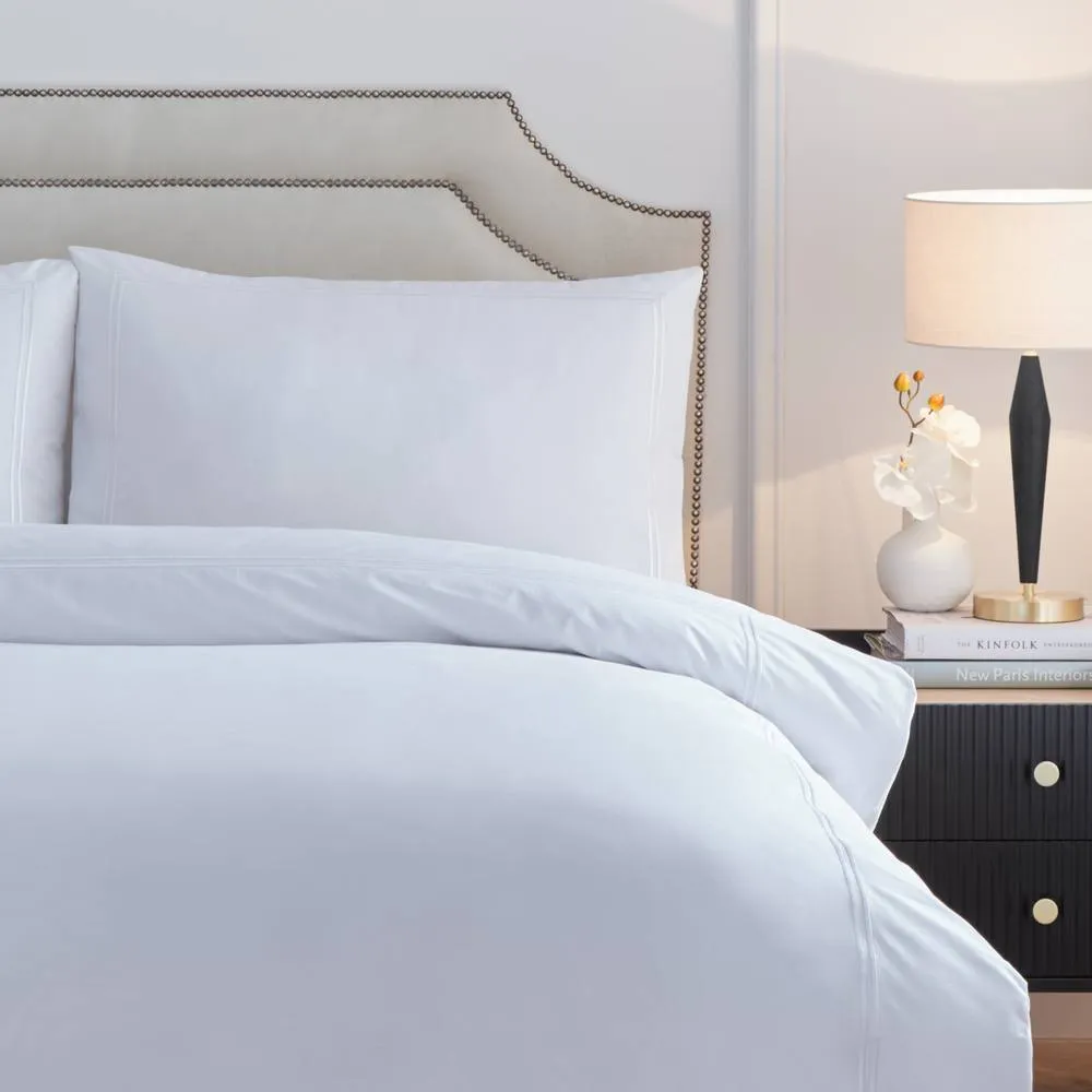 Paoletti Elara 100% Cotton Embroidered Duvet Cover Set in White 3