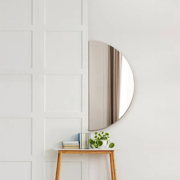 Lunae Frameless Half Circle Wall Mirror 1