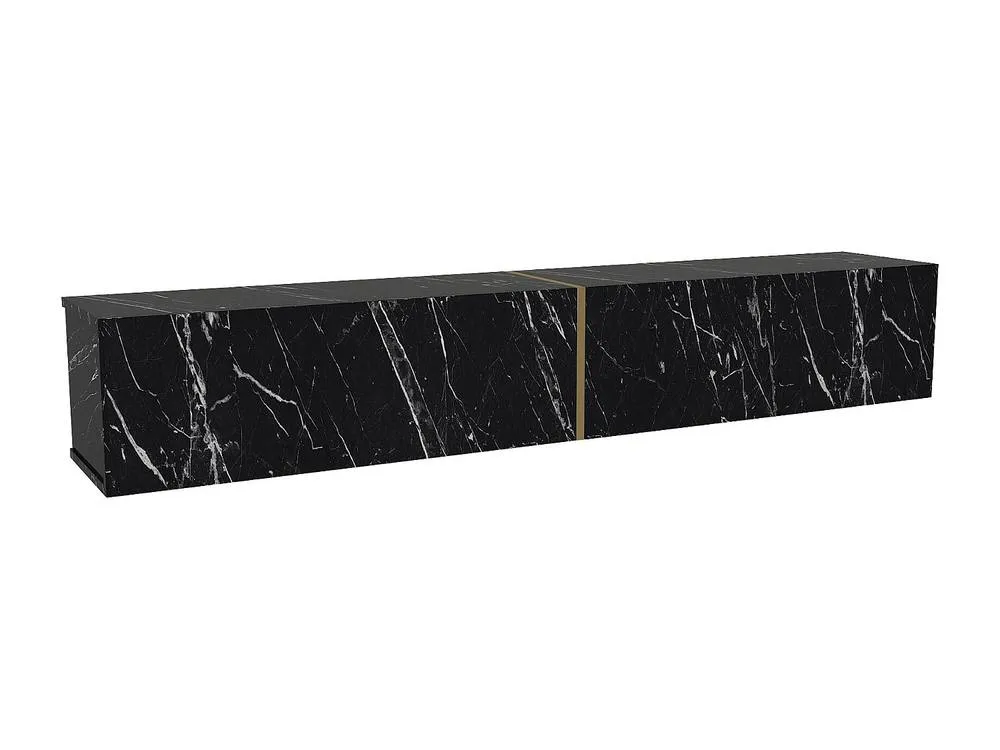 Vente-unique Wall - Mounted TV Stand With 2 Doors - Black Marble Effect - DINOMA 5