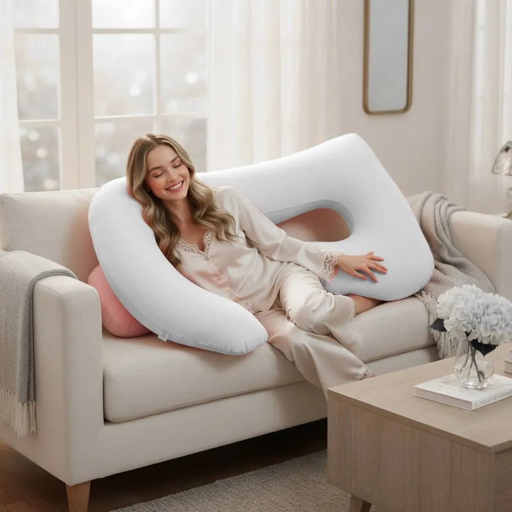 GAVENO CAVAILIA U Shaped Full Body Pillow in Light Grey 2