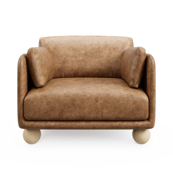 Armitage Soft Faux Leather Snuggle Chair with Ball Feet 6