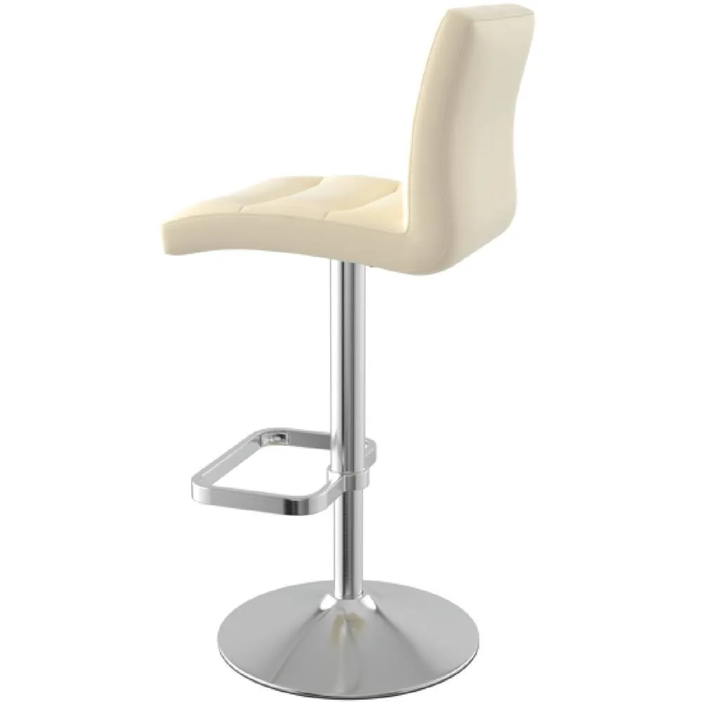 netfurniture Swank Brushed Steel Bar Stool With Faux Leather Padded Seat Cream 6