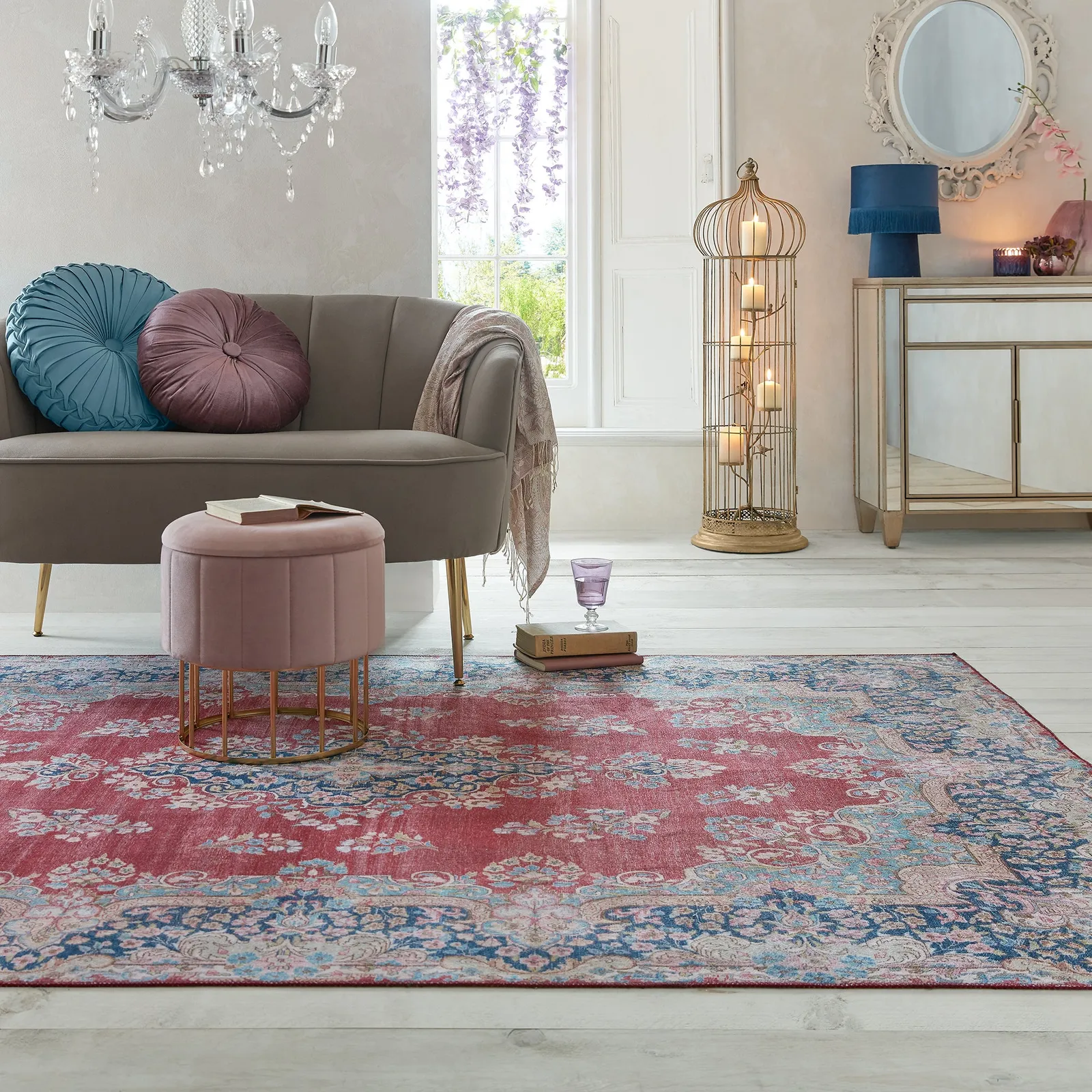 Colby Washable Rug Colby Red