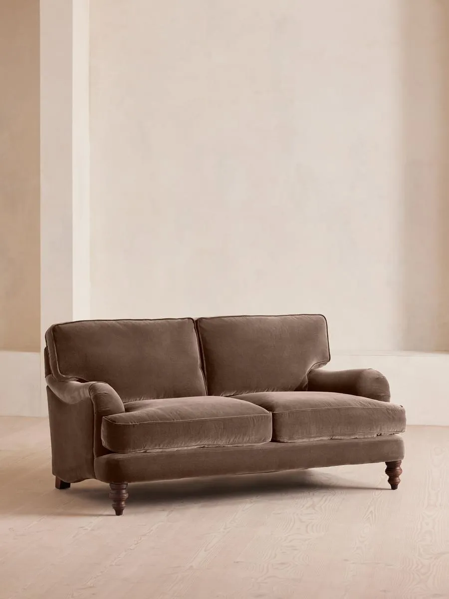 Arundel Two Seater Sofa, Velvet, Taupe