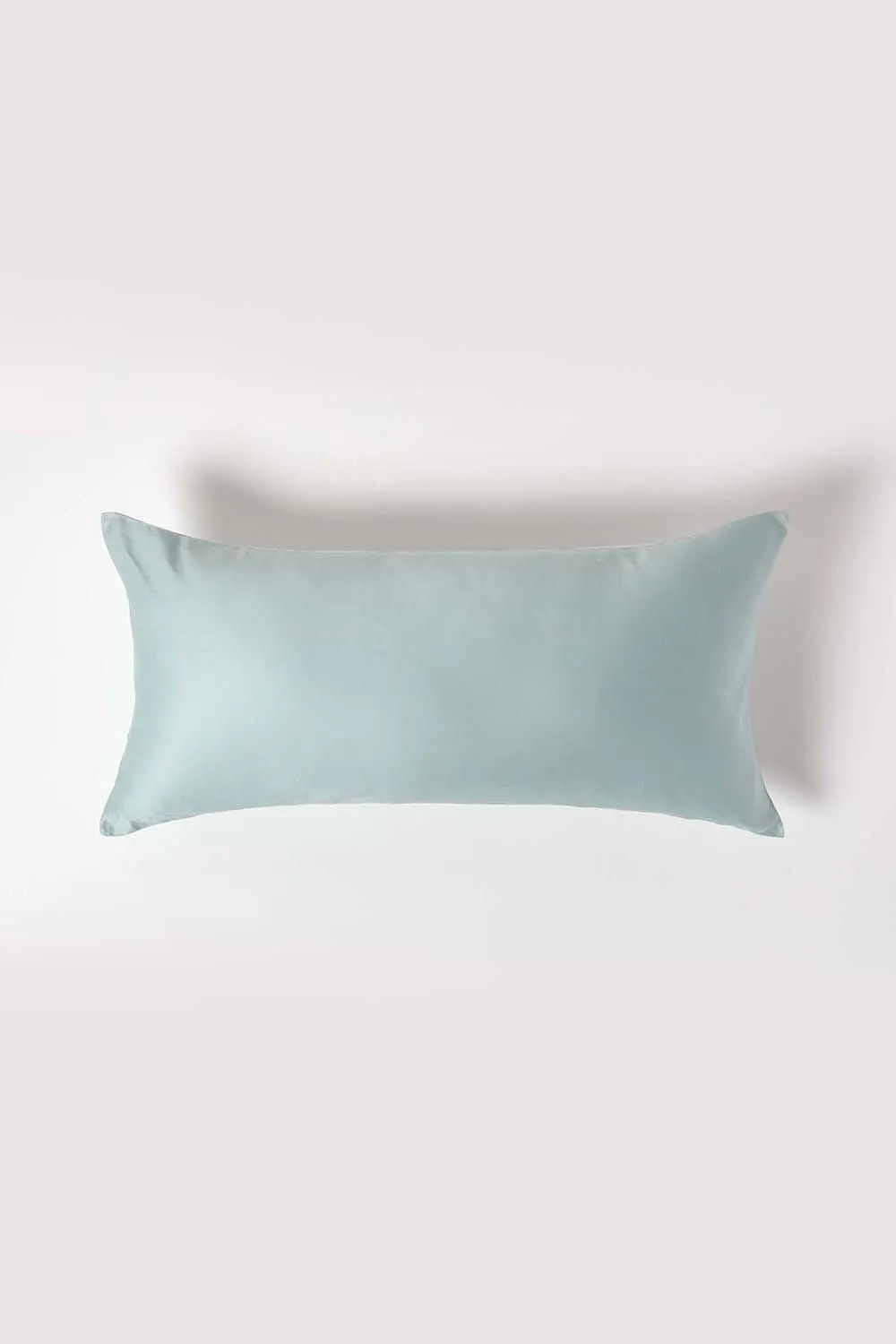 Homescapes Sateen Cotton Continental Pillowcase 400 TC, 40 x 80 cm in Duck Egg Blue 1