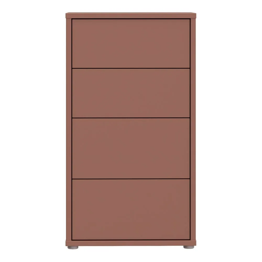 Furniture To Go Alice Springs Tall 4 Drawer Chest with Push-Open Drawers in Terracotta 3