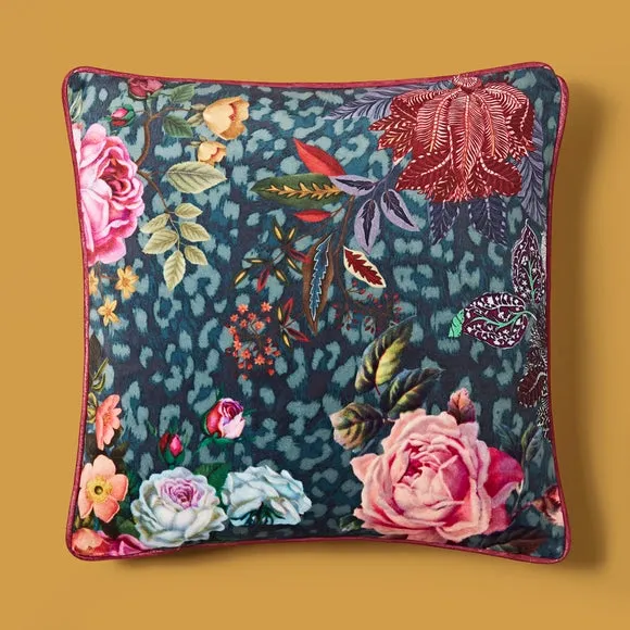 Leopard Floral Square Cushion Cover 3