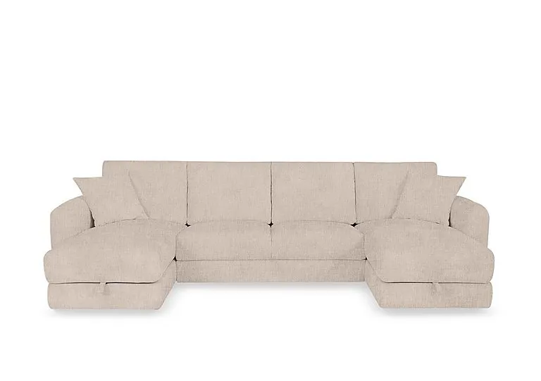 Nest Large Fabric U-Shaped Corner Sofa with Double Storage Chaises