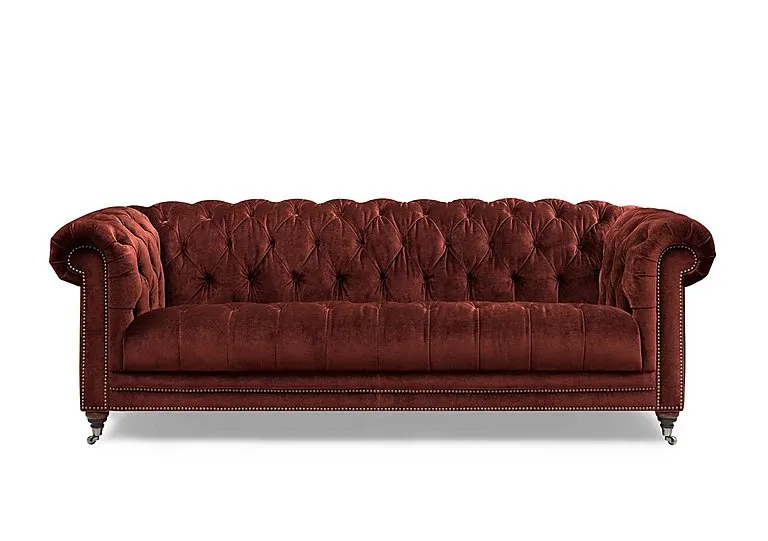 Walter 4 Seater Fabric Chesterfield Sofa - Tawny