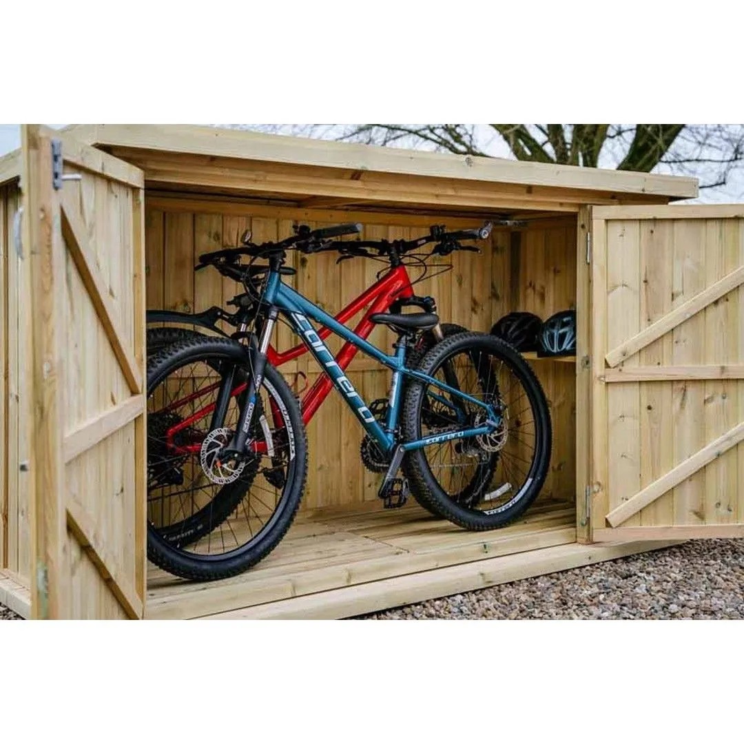 Buttercup Farm Chipping Bike Store Small - Timber - L96 x W227 x H127 cm in Brown