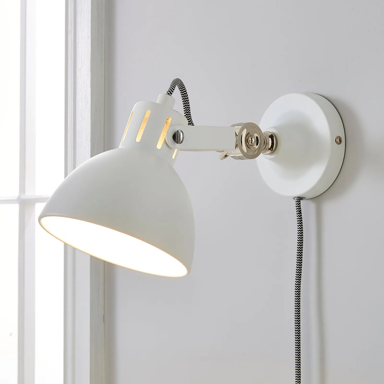 Poppy Easy Fit Wall Light Plug In White White
