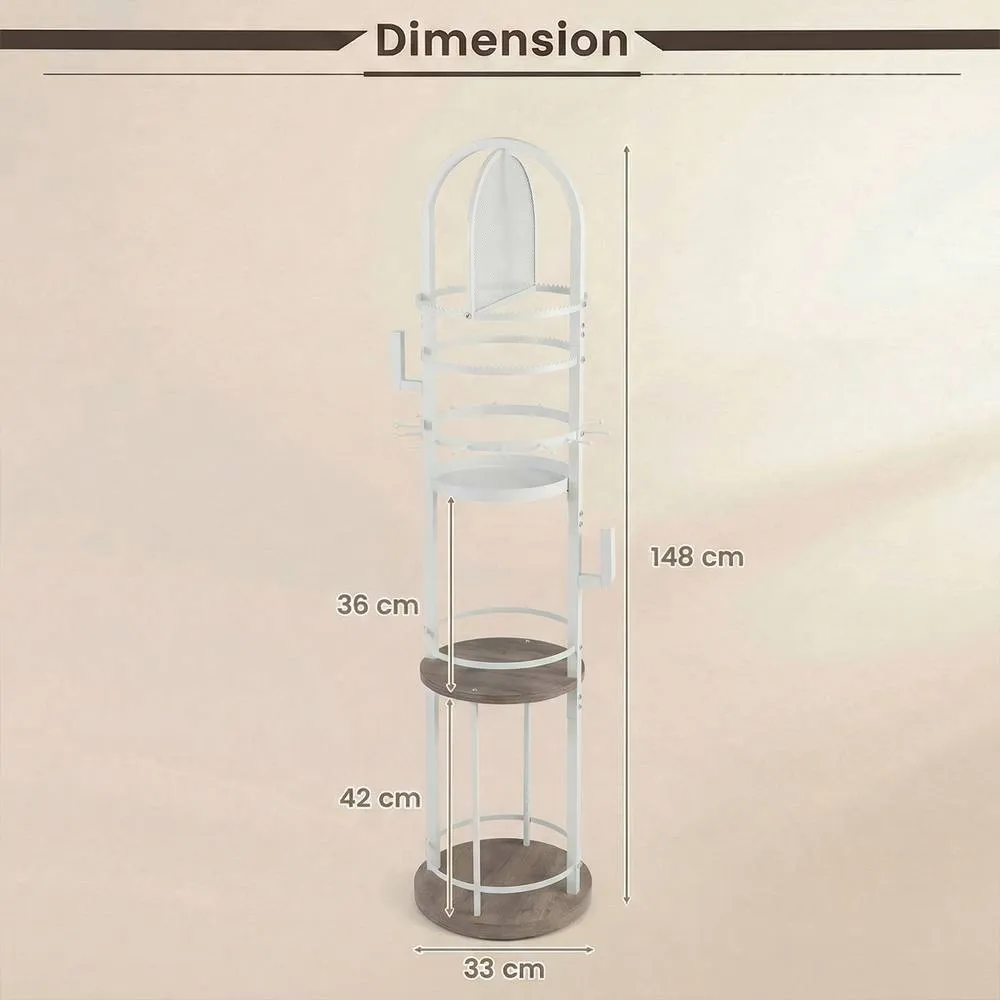 Costway Jewelry Organizer Stand Rotating Jewelry Storage Rack w/Earring Holder 3