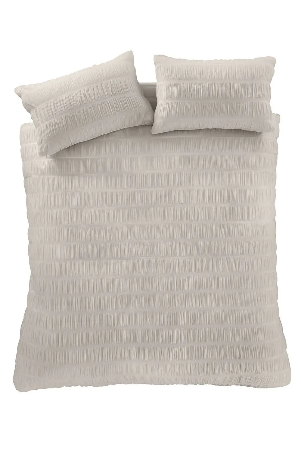 Catherine Lansfield Seersucker Duvet Cover & Pillowcase Set in Natural 5