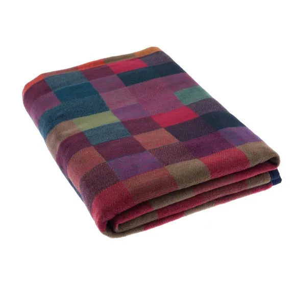 Super Soft Textured Check Multicoloured Throw Blanket 2