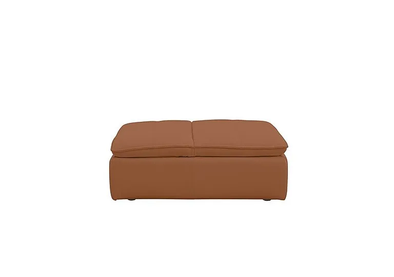 Starlight Express NC Leather Storage Chair Footstool - Pecan Brown