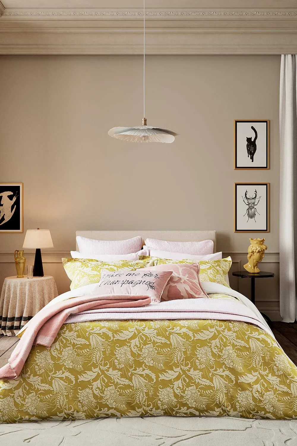 Ted Baker 'Baroque Weave' Cotton Duvet Cover Set in Gold