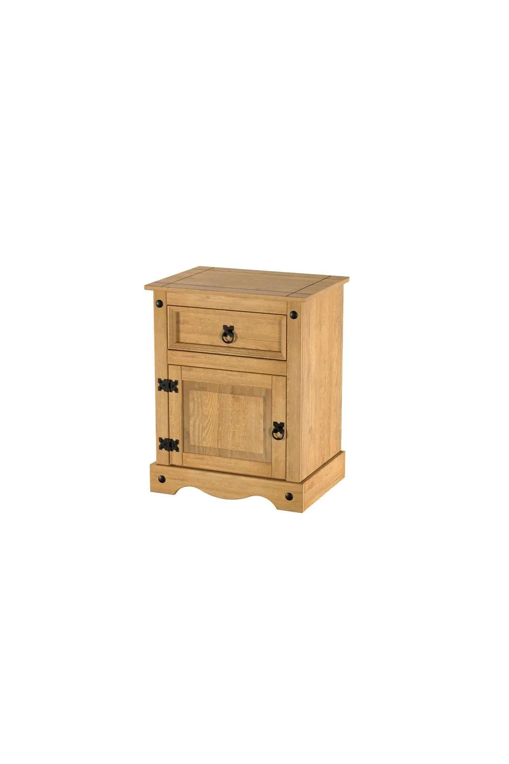 Birlea Corona Large 1 Door 1 Drawer Bedside Cabinet Bedside Mexican Chest in Natural 5