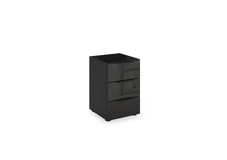 Haven 3 Drawer Bedside Cabinet with Glass Top and Front